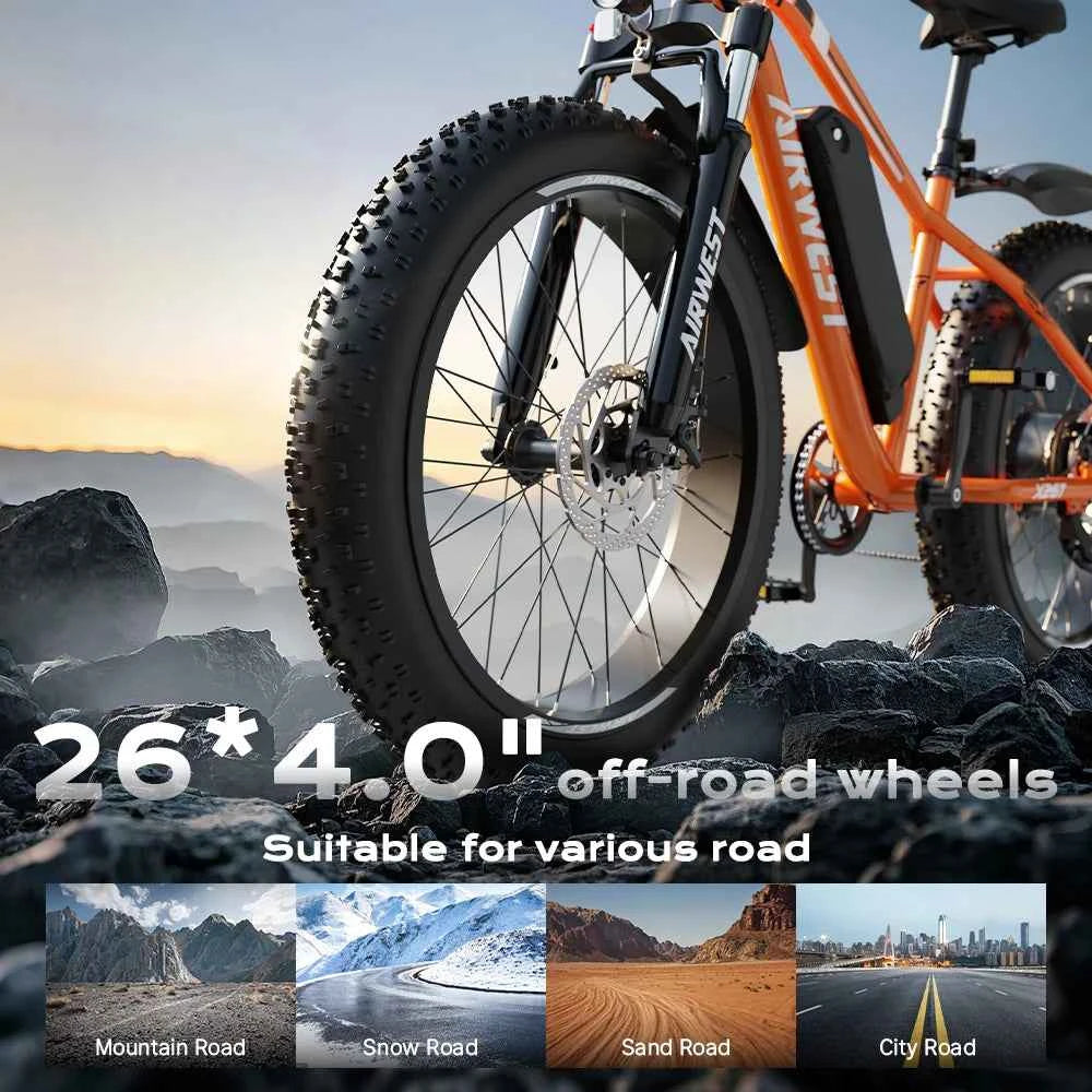 26” Fat Tire E-Bike 750W