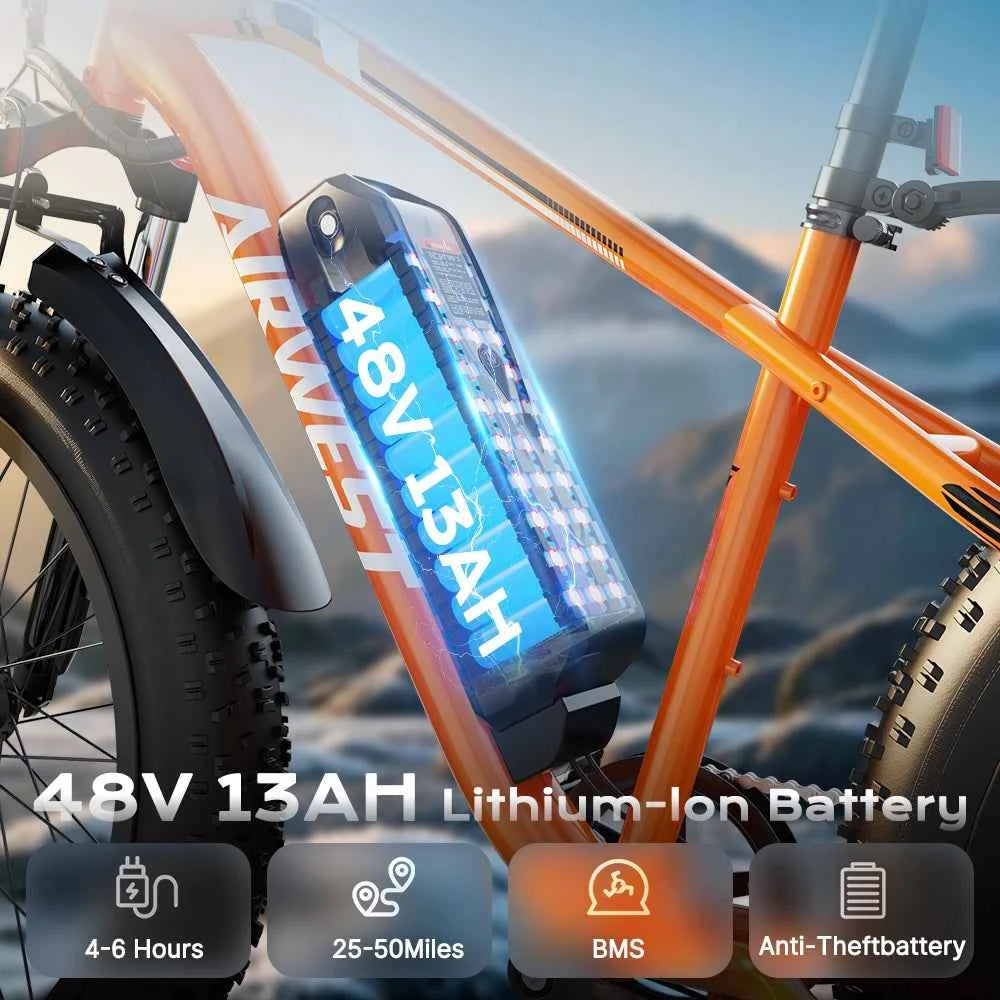 26” Fat Tire E-Bike 750W