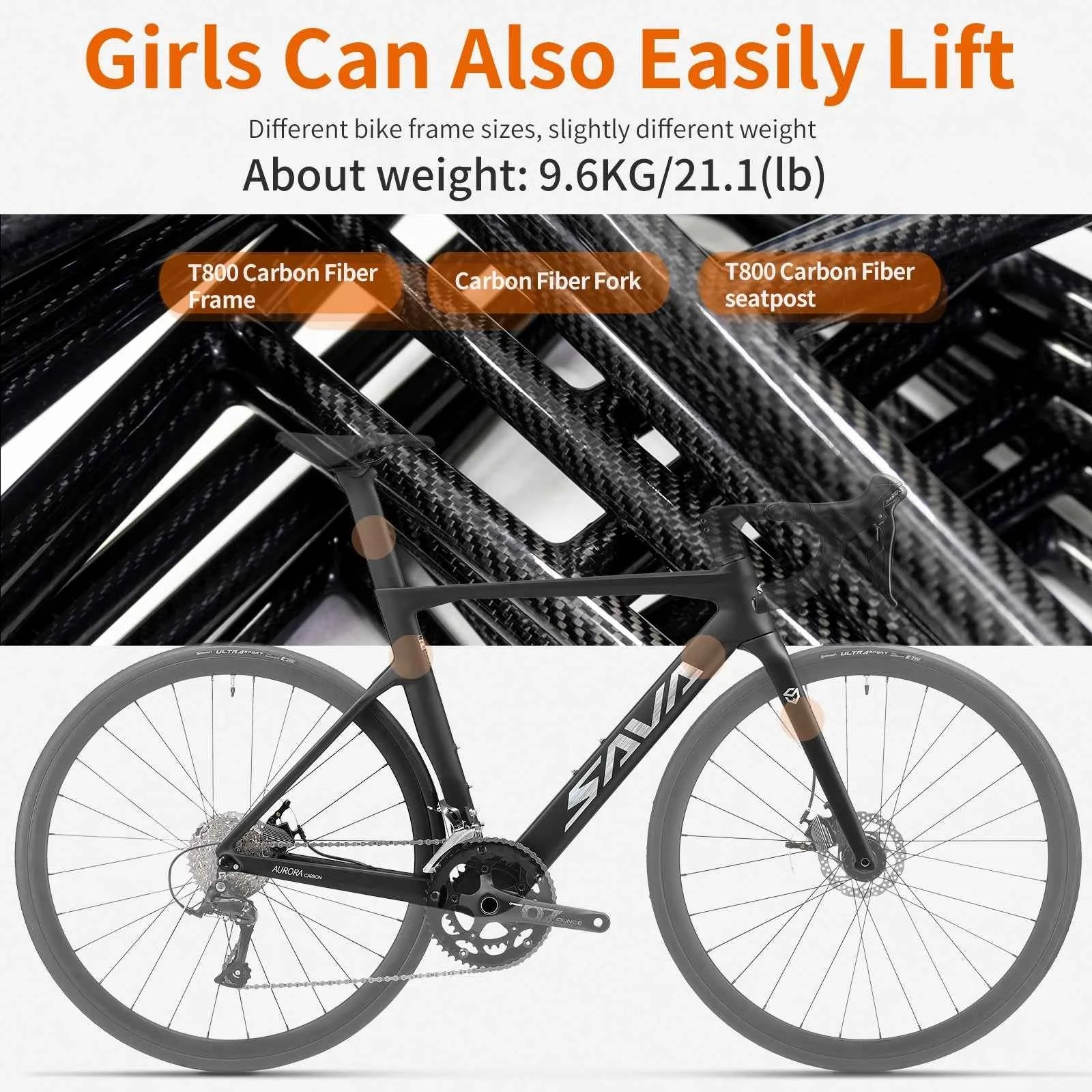 Carbon Fiber Road Bike 18-Speed