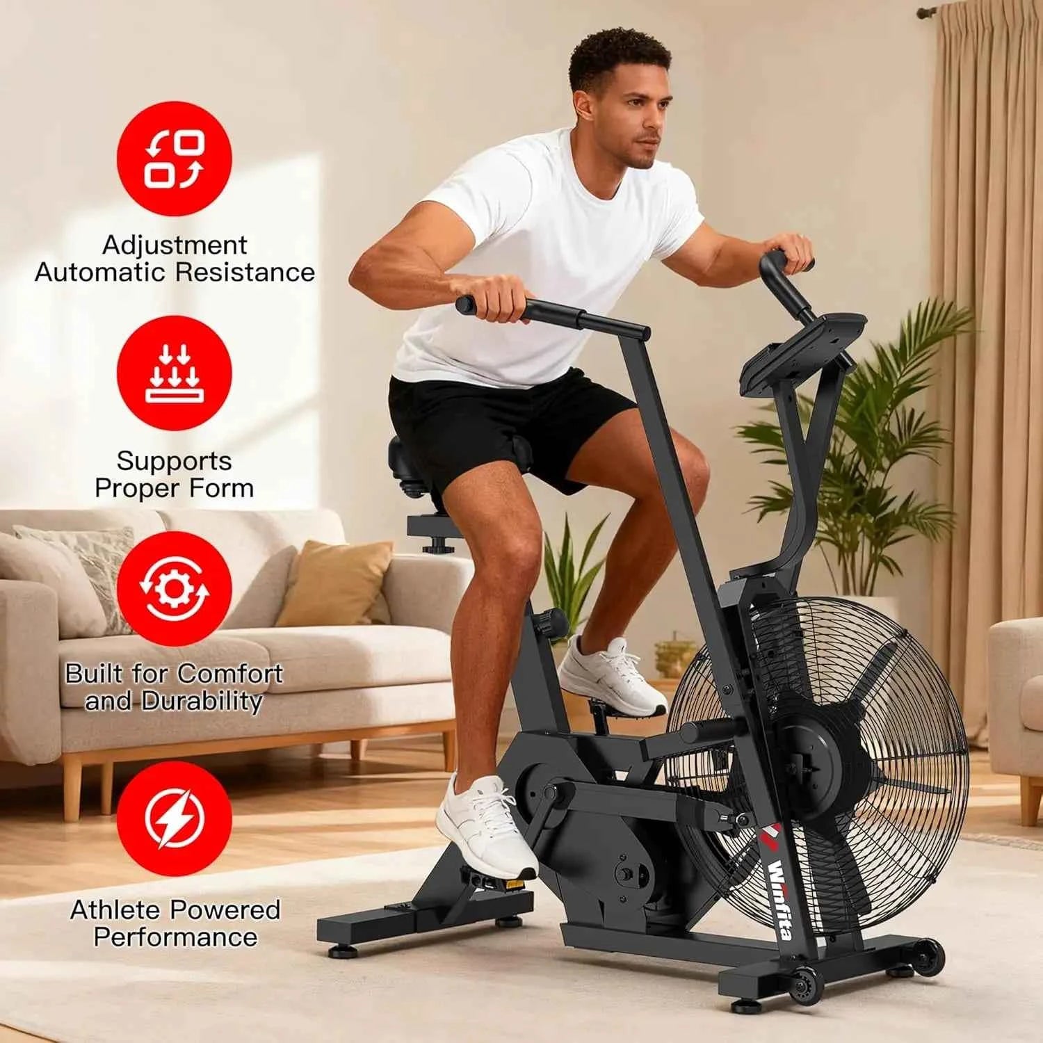 Air Resistance Fan Bike Adjustable
