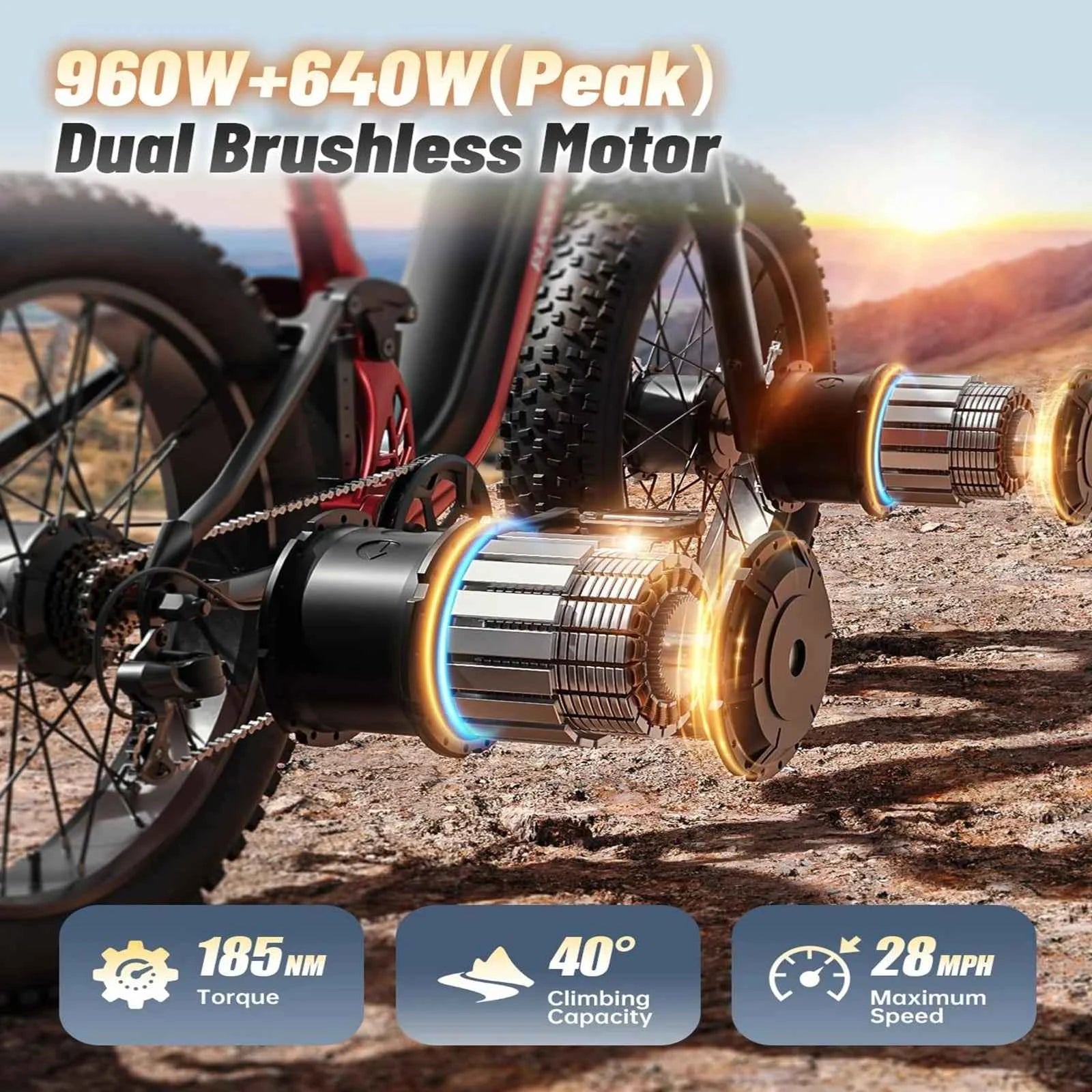 Dual Motor E-Bike 1600W