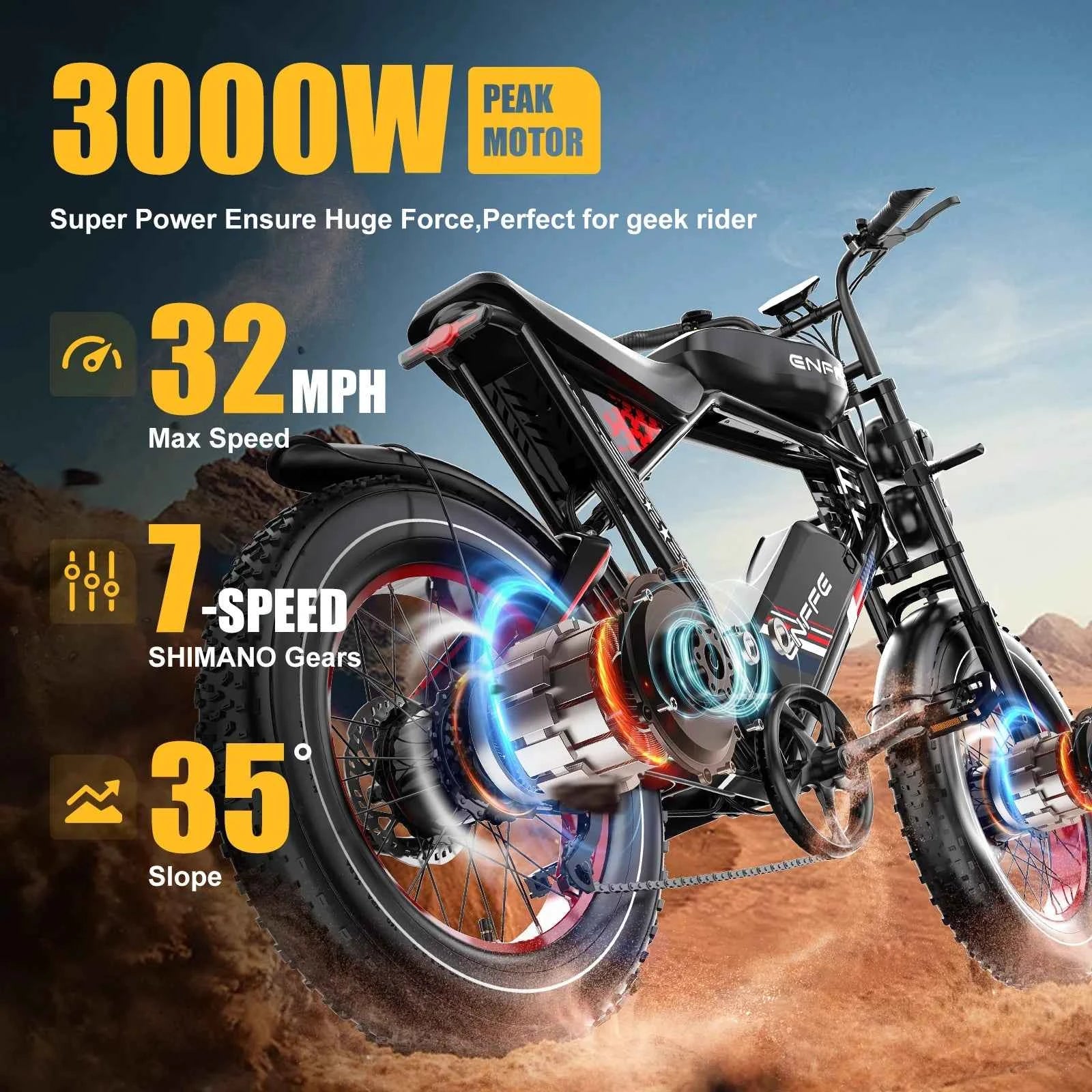 20” Fat Tire E-Bike 1500W