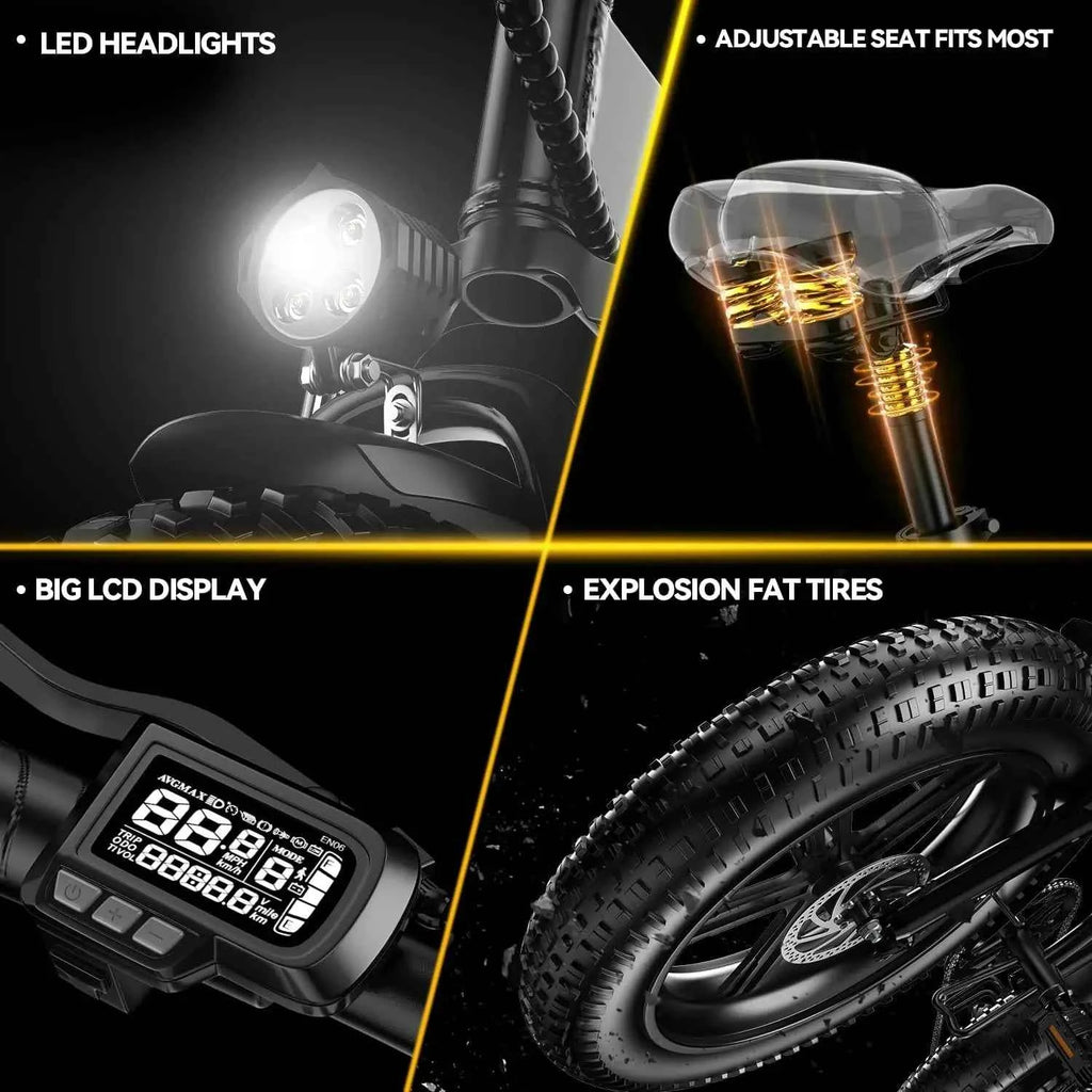 20” Fat Tire Folding E-Bike 1000W