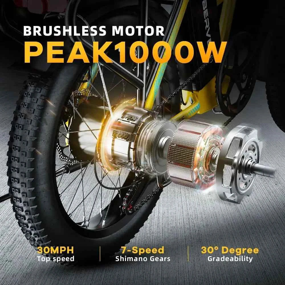 20” Fat Tire Folding E-Bike 1000W