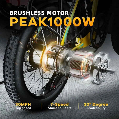 20” Fat Tire Folding E-Bike 1000W