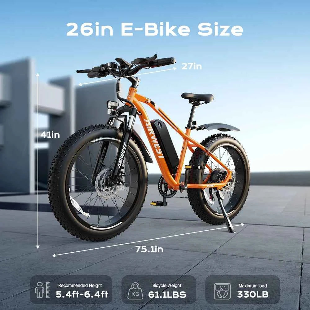 26” Fat Tire E-Bike 750W